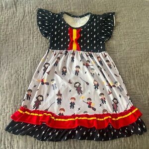 Adore Me Kids Harry Potter Wizard Dress Black short sleeve cotton size XXL 6-7